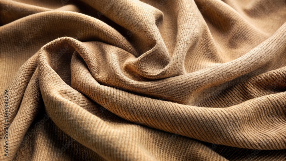 Soft Brown Fabric with Gentle Folds and Ripples Creating a Warm and Cozy Textile Aesthetic Soft Brown Fabric with Gentle Folds and Ripples Creating a Warm and Cozy Textile Aesthetic