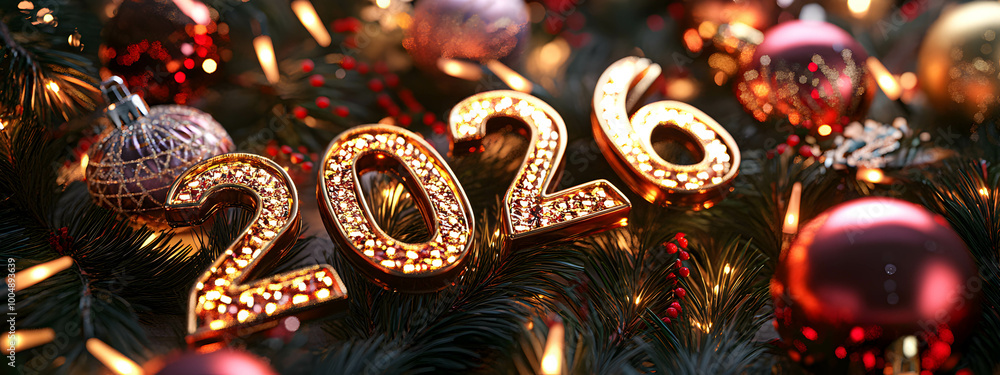 3d text renderer 2026 Background decoration for holiday event, greeting card, Christmas invitation and holiday background. Background concept 2026 3d text renderer 2026 Background decoration for holiday event, greeting card, Christmas invitation and holiday background. Background concept 2026