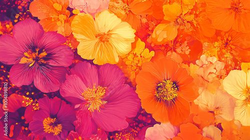 Wallpaper Mural A bright floral texture, perfect for cheerful and vibrant designs. Torontodigital.ca