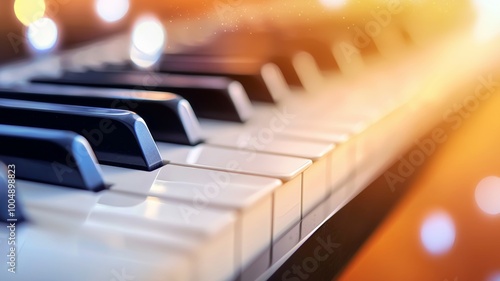 A close up of a piano with the keys visible