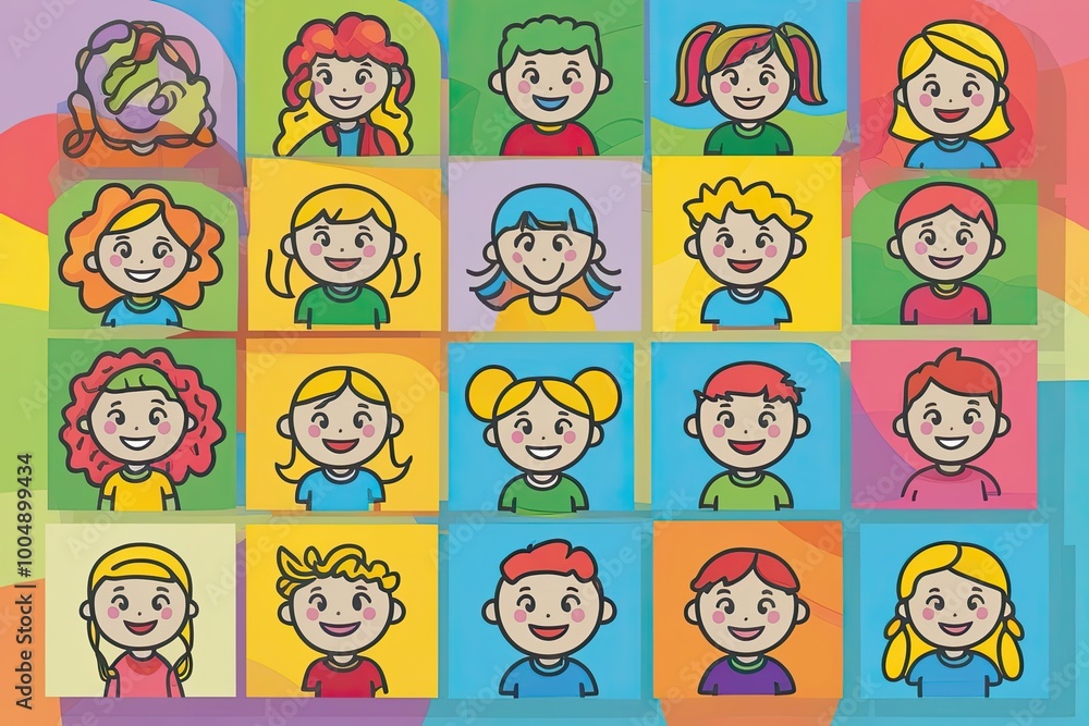 Bright Youth Cartoon Icons: A Collection of Lively Line Drawings for Children's Art Display and Enjoyment Bright Youth Cartoon Icons: A Collection of Lively Line Drawings for Children's Art Display and Enjoyment