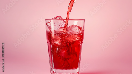 red cocktail with ice