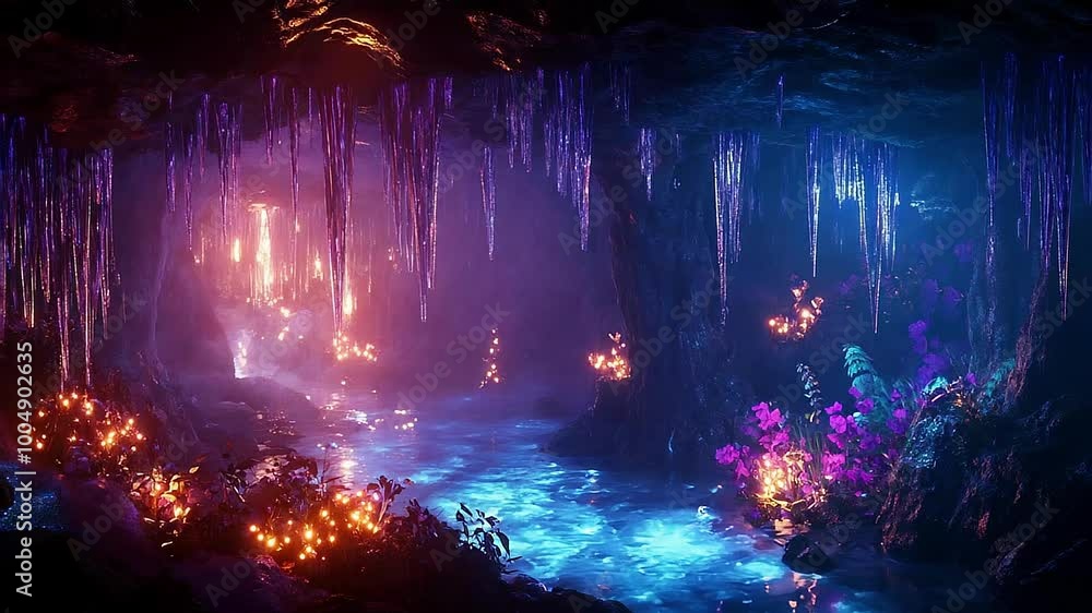 Magical Glowing Cave Seamless Looping Background Animation Magical Glowing Cave Seamless Looping Background Animation