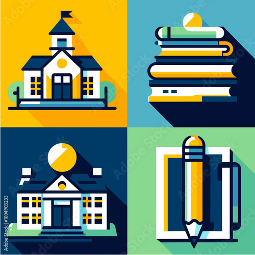 Study Flat Vector Illustration Design photo