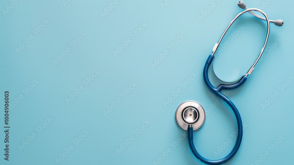 there is a close up of a stethoscope on a blue background, digital health, digital medical equipment, medical background, medical supplies, wires cybernetic implants,4k ai . there is a close up of a stethoscope on a blue background, digital health, digital medical equipment, medical background, medical supplies, wires cybernetic implants,4k ai .