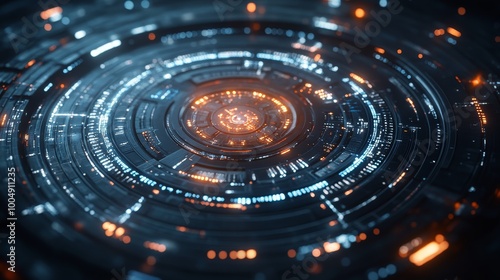 Wallpaper Mural Detailed circular timeline depicting the recurring nature of historical events, showing patterns of progress and regression, sleek futuristic aesthetic Torontodigital.ca