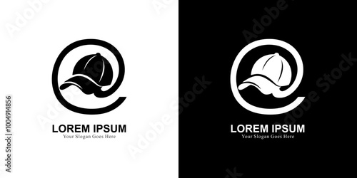 Logo design in the shape of a sports cap in a modern style