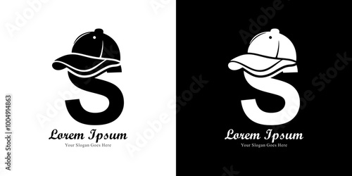 S-shaped logo design wearing a hat