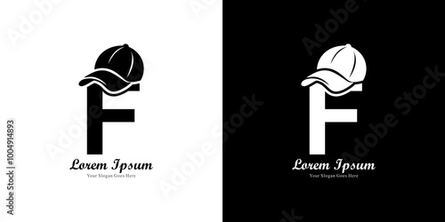 F-shaped logo design wearing a hat