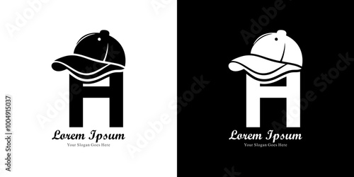 H-shaped logo design wearing a hat