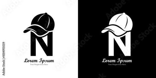 N-shaped logo design wearing a hat