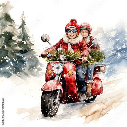 santa claus on a motorcycle