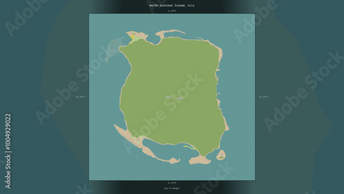 North Sentinel Island, India, highlighted and labelled. Topo Humanitarian