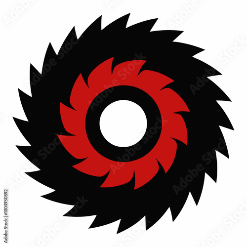 High-Quality Circular Saw Blade Icon Vector Silhouette