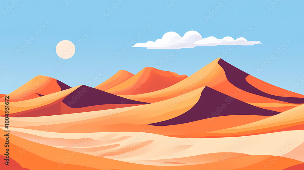 Desolate outdoors landscape with abstract hills and sand dunes in namibia. Sand Dunes. Illustration Desolate outdoors landscape with abstract hills and sand dunes in namibia. Sand Dunes. Illustration