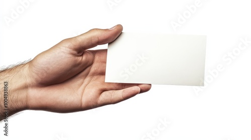 Cinematic Blank Card Held by Male Hand in 8k UHD