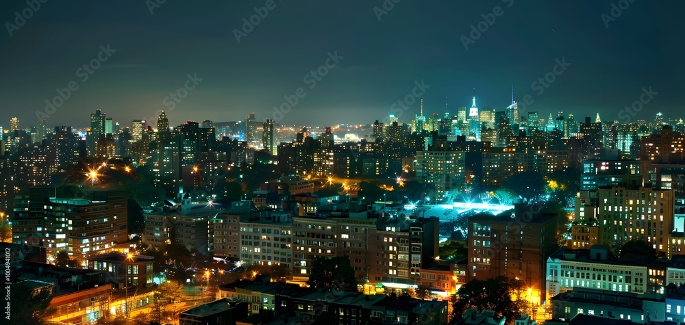 Night Skyline View of New York City Night Skyline View of New York City