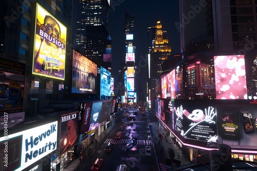 Nighttime View of Times Square, NYC