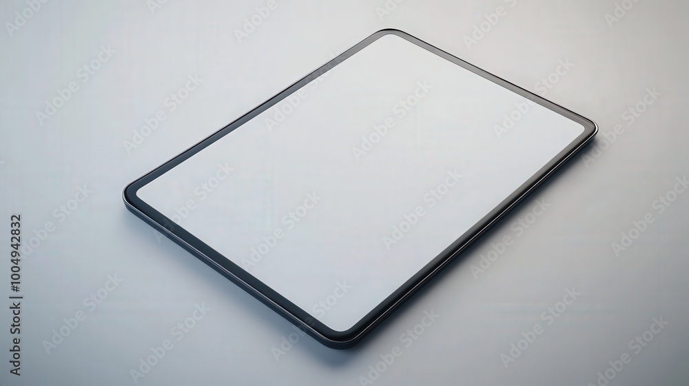 Ultra-Realistic Blank White Tablet Computer on Clean White Background with Cinematic Lighting Ultra-Realistic Blank White Tablet Computer on Clean White Background with Cinematic Lighting