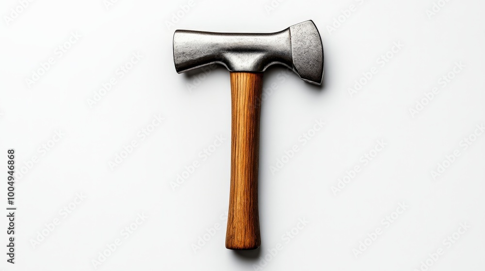 Modern Hammer Tool: A sleek, contemporary hammer with a wooden handle and metallic head, isolated against a clean backdrop. Perfect for design, construction, or DIY projects. Modern Hammer Tool: A sleek, contemporary hammer with a wooden handle and metallic head, isolated against a clean backdrop. Perfect for design, construction, or DIY projects.