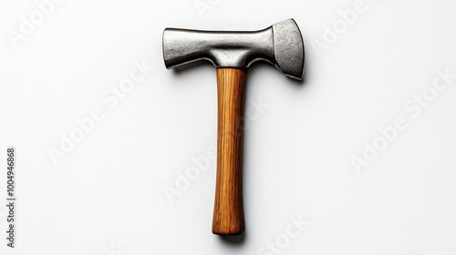 Modern Hammer Tool: A sleek, contemporary hammer with a wooden handle and metallic head, isolated against a clean backdrop. Perfect for design, construction, or DIY projects. 