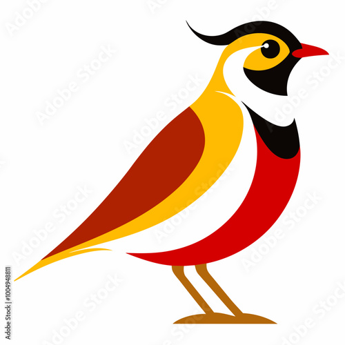 Stunning Horned Lark Vector Illustration Perfect for Nature Lovers