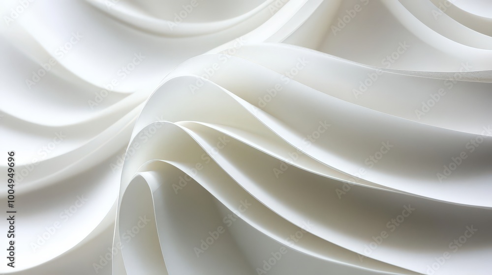 Obraz premium Pure White Elegance - Close-Up of Folded Paper Sheets with Cinematic Lighting