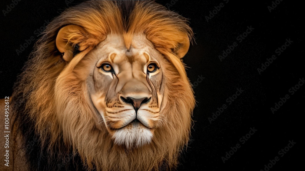 Fototapeta premium Majestic Lion Portrait Powerful Wildlife Photography