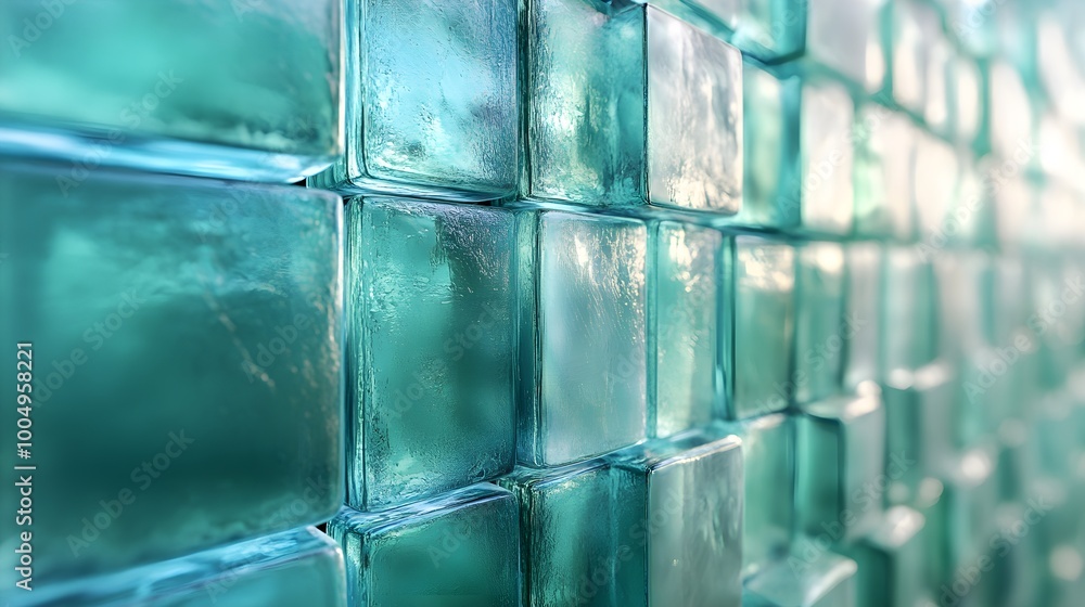 A serene sea glass waterfall, irregular tiles in free-flowing layers, shades of translucent blue and green, high-gloss surface with soft lighting effects, Minimalism, Clean design, 3D Digital A serene sea glass waterfall, irregular tiles in free-flowing layers, shades of translucent blue and green, high-gloss surface with soft lighting effects, Minimalism, Clean design, 3D Digital