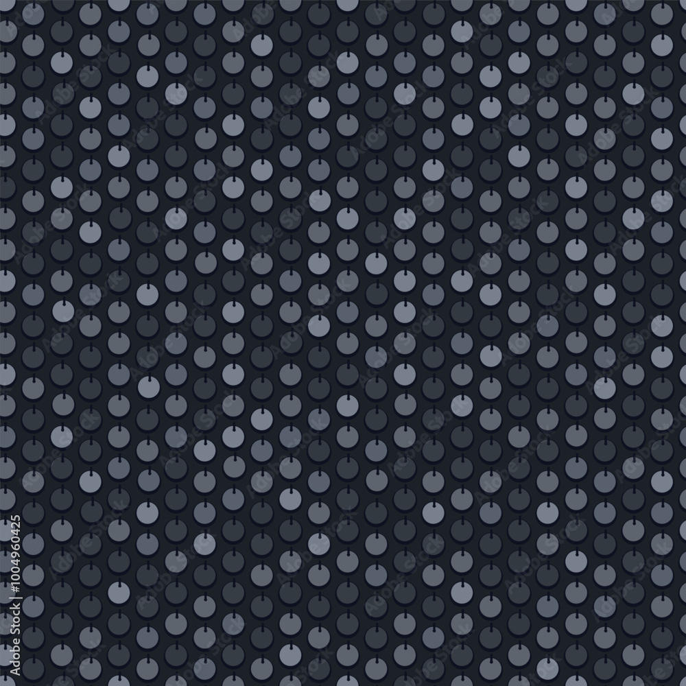 Monochrome sequins seamless pattern. Embroidery imitation fashion print for fabric, wallpaper, gift paper, wrapping. Fabric with sequins texture vector background Monochrome sequins seamless pattern. Embroidery imitation fashion print for fabric, wallpaper, gift paper, wrapping. Fabric with sequins texture vector background