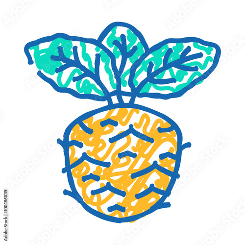 kohlrabi cabbage doodle icon sketch vector. kohlrabi cabbage sign. isolated symbol illustration