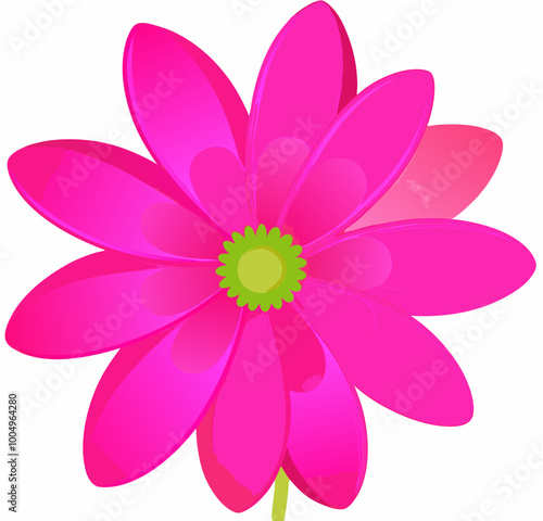 Ilustration created by isolating flower from image and using median noise reduction to create a big pink flower.
