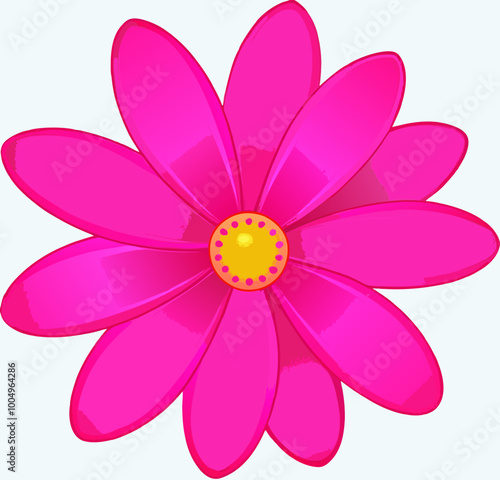 Ilustration created by isolating flower from image and using median noise reduction to create a big pink flower.
