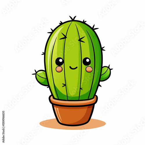 Wallpaper Mural Cute cartoon cactus stock illustration Torontodigital.ca