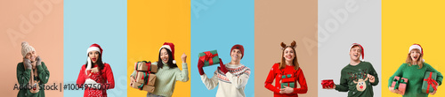 Set of people in Christmas ...