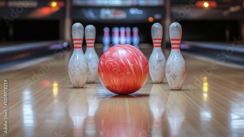bowling ball and pins