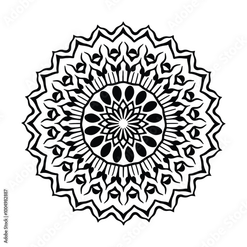 Floral mandala vector design with flowers