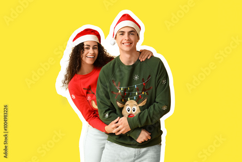 Happy young couple in Chris...