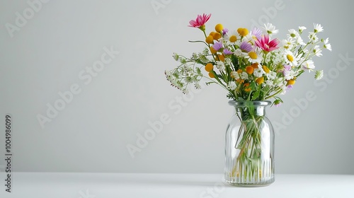 A bouquet of delicate snowdrops arranged in a vase on a white background, highlighting the simplicity and elegance of the flowers.