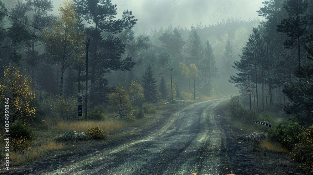 Foggy Forest Road - Tranquil Nature Photography Foggy Forest Road - Tranquil Nature Photography