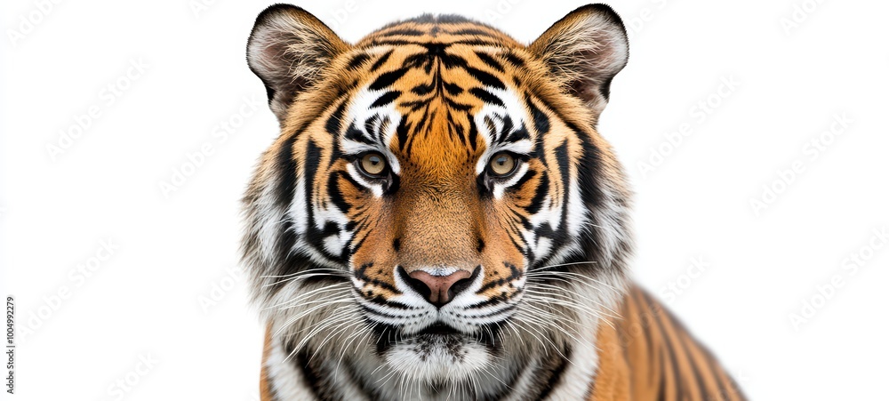 Fototapeta premium A fierce tiger with bold stripes and an intense gaze