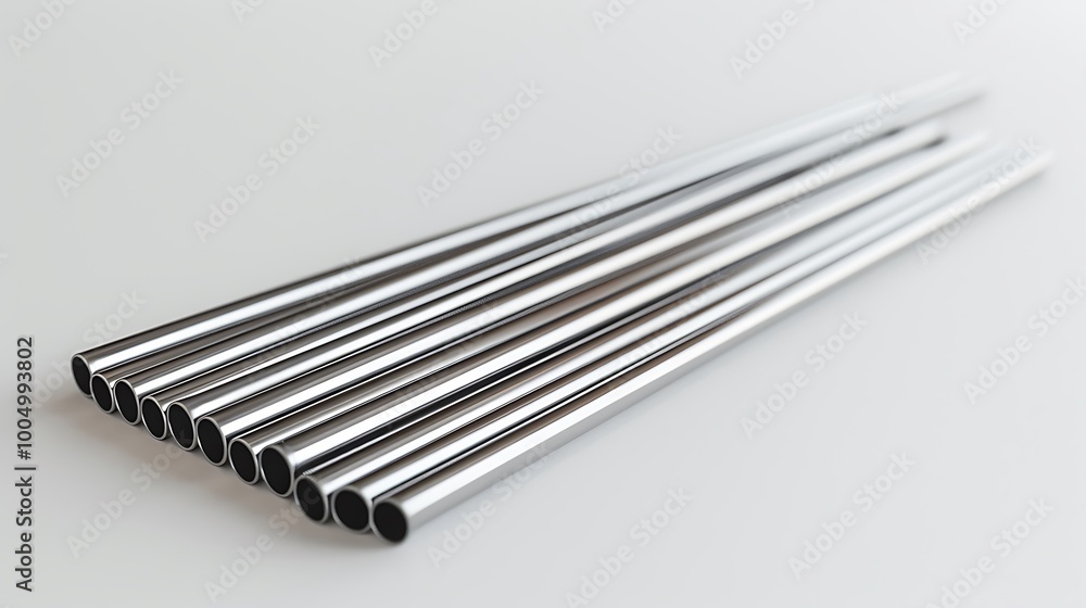 stack of metal pipes on white background stack of metal pipes on white background