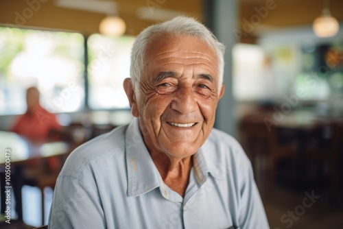 Portrait of a smiling latin man in nursing home