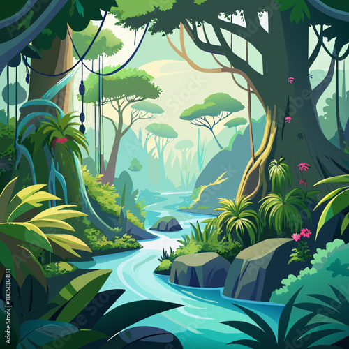 tropical jungle background