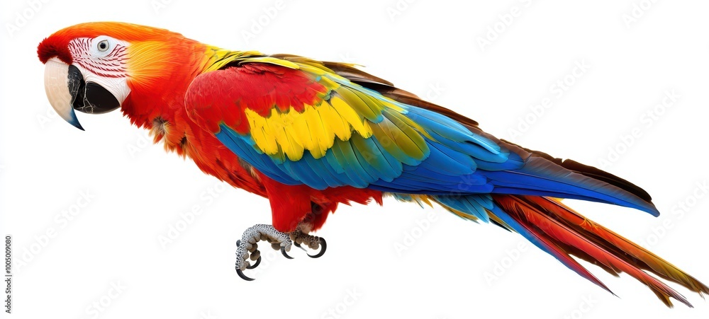 Obraz premium A stunning macaw with its bright red, blue, and yellow feathers