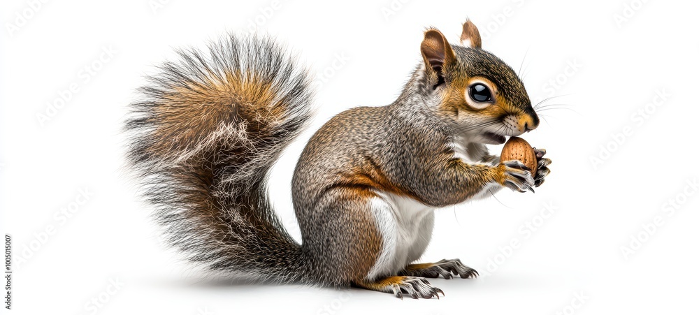 Obraz premium An energetic squirrel with a bushy tail