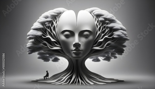 surreal tree of life thriving in an imaginative dreamscape photo