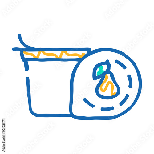 pearl cups doodle icon sketch vector. pearl cups sign. isolated symbol illustration