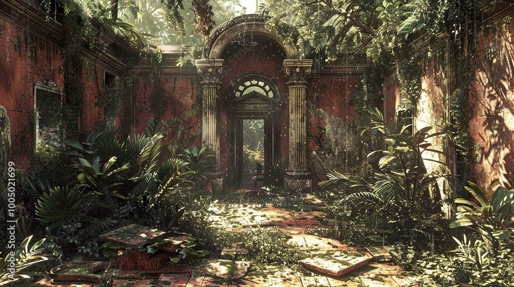Overgrown Ruins of an Ancient Tropical Temple Overgrown Ruins of an Ancient Tropical Temple
