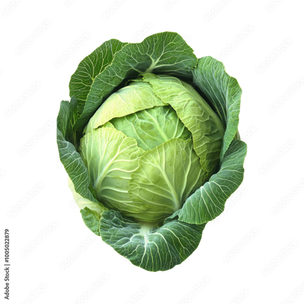 Cabbage: A vibrant green cabbage head. Cabbage: A vibrant green cabbage head.